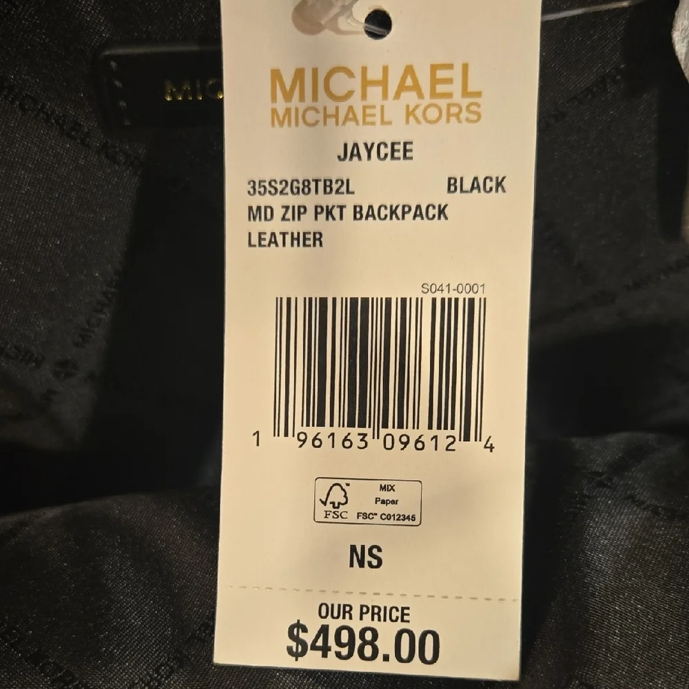Michael Kors Black and Gold Backpack - Picture 6 of 8
